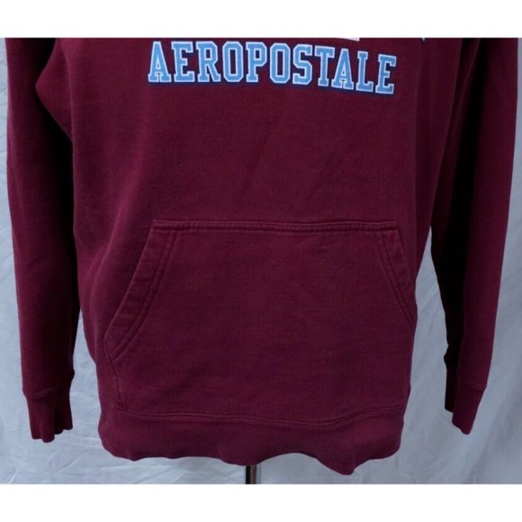 Aeropostale Medium Maroon Red Daytona Beach Heavyweight Spellout Hoodie - Picture 4 of 11